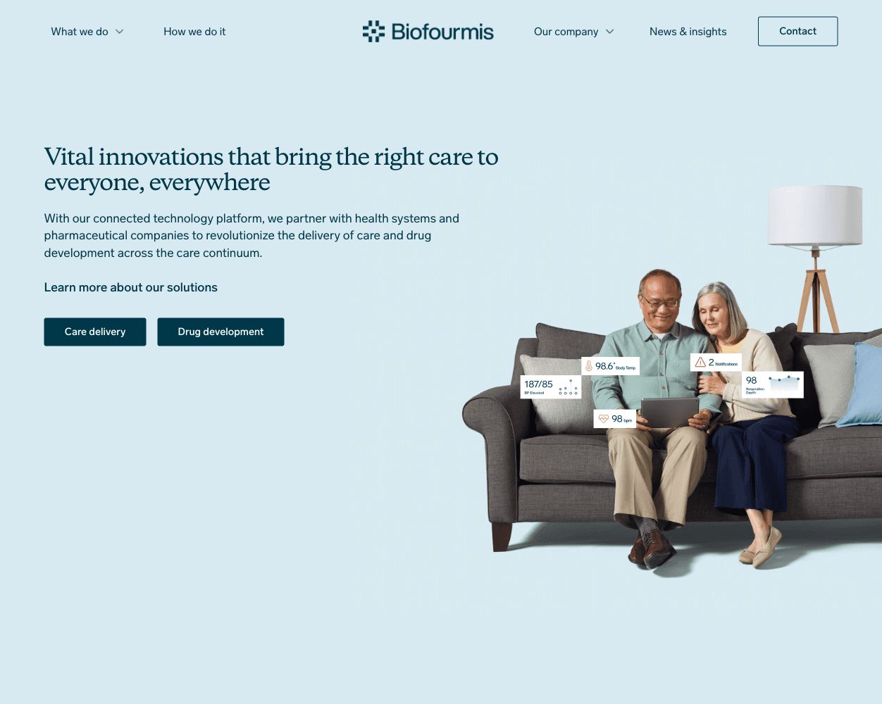 Screenshot of Biofourmis Website