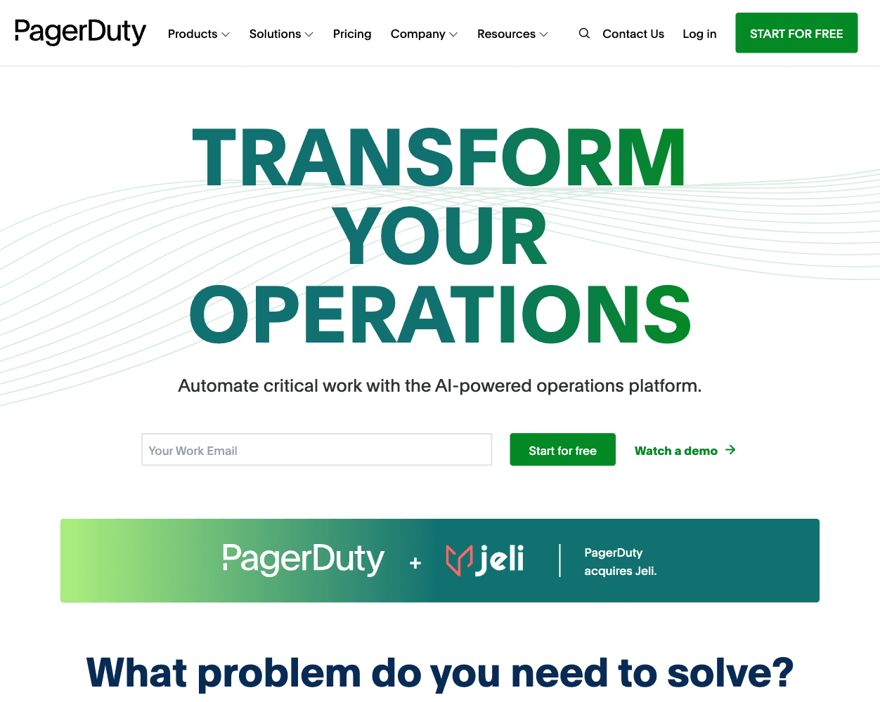 Screenshot of PagerDuty Website