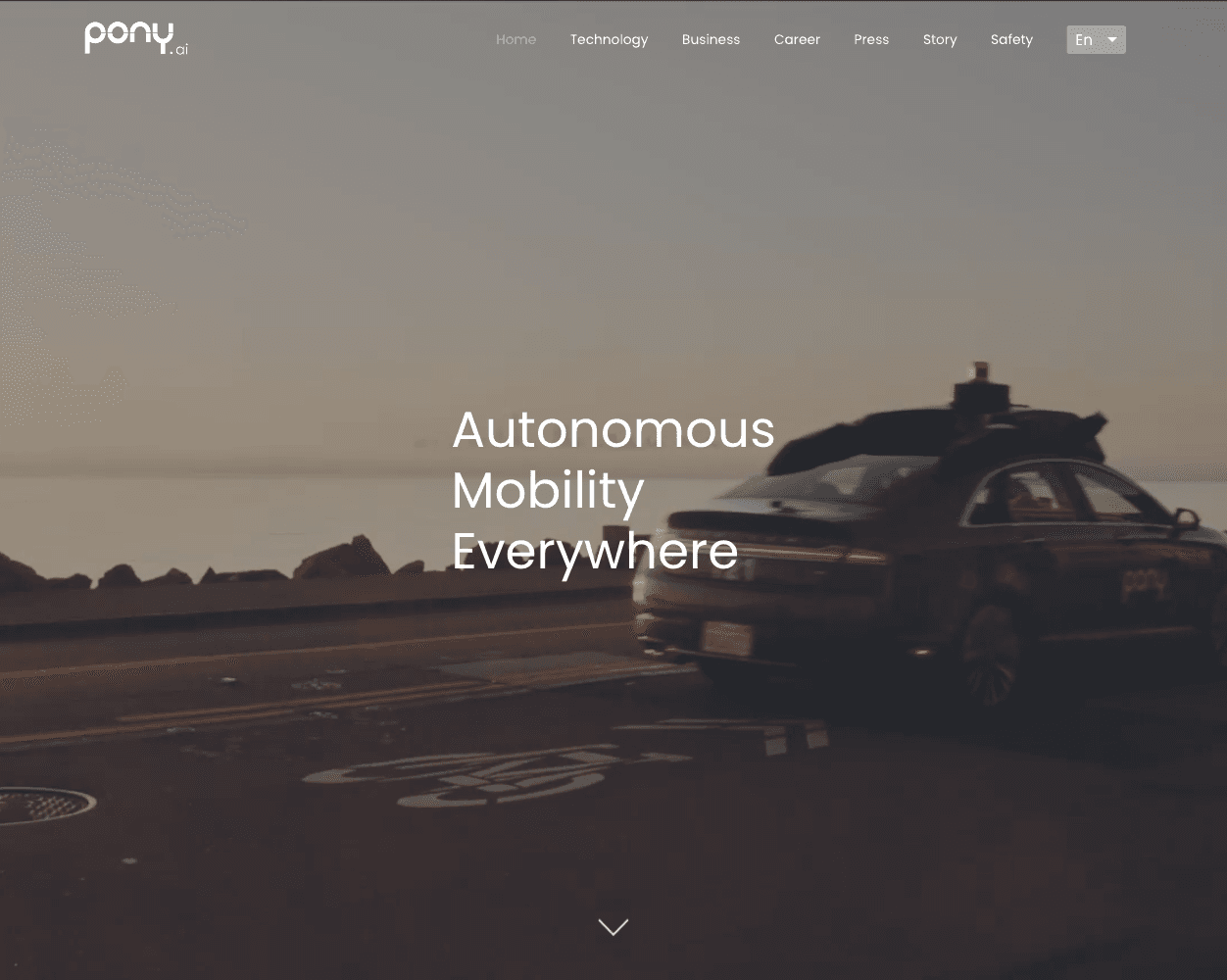 Screenshot of Pony.ai Website
