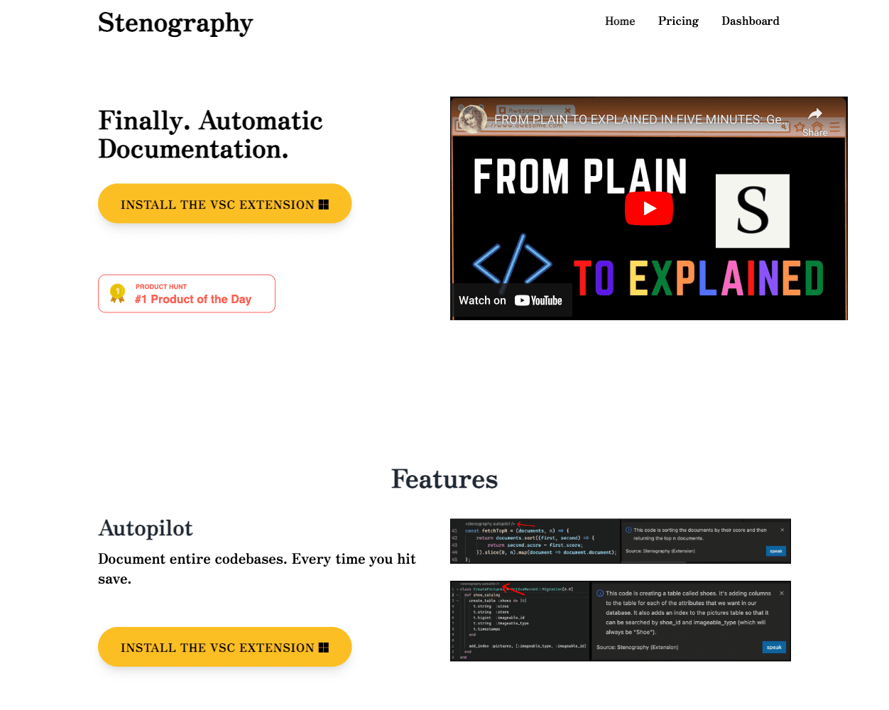 Screenshot of Stenography Website