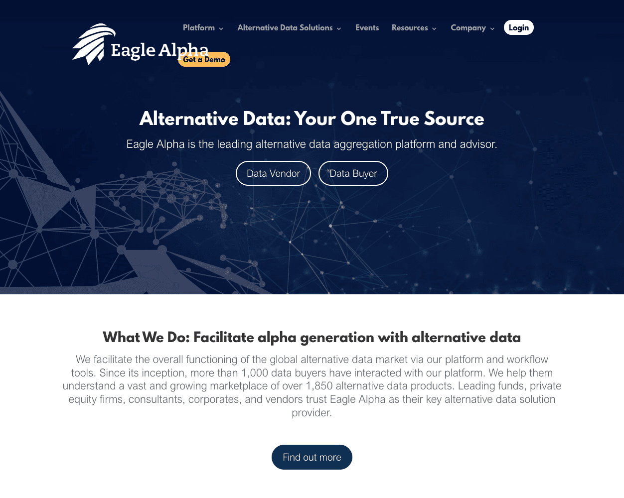 Screenshot of Eagle Alpha Website