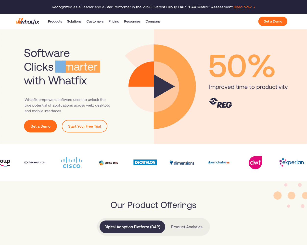 Screenshot of Whatfix Website