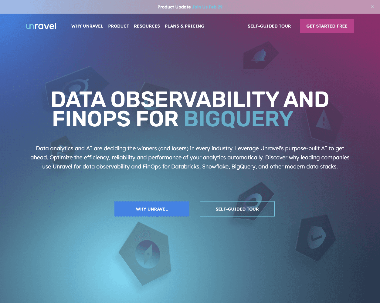 Screenshot of Unravel Data Website