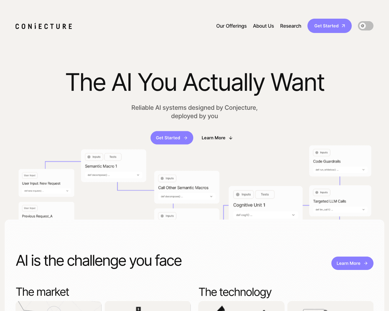 Screenshot of Conjecture Website