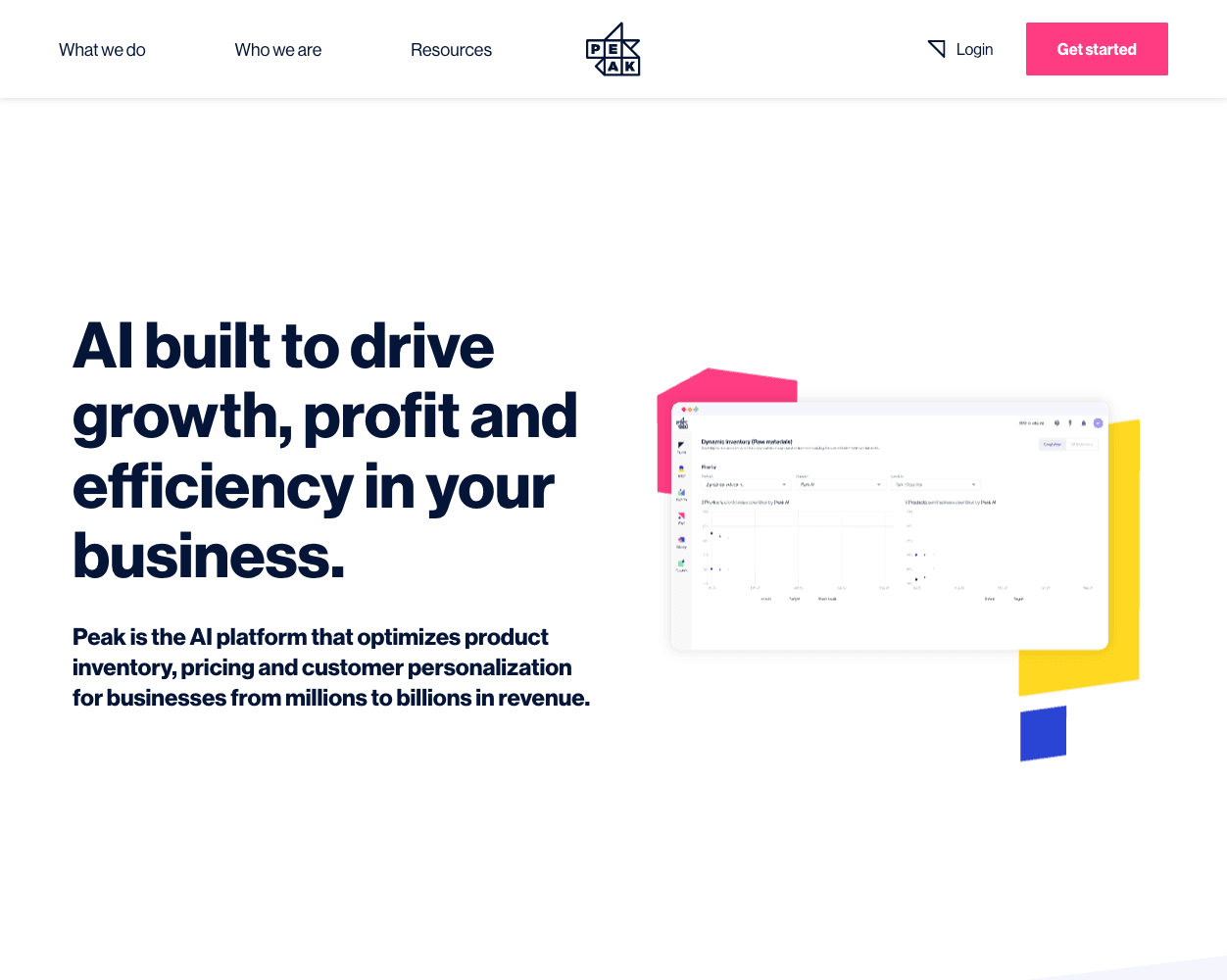 Screenshot of Peak AI Website