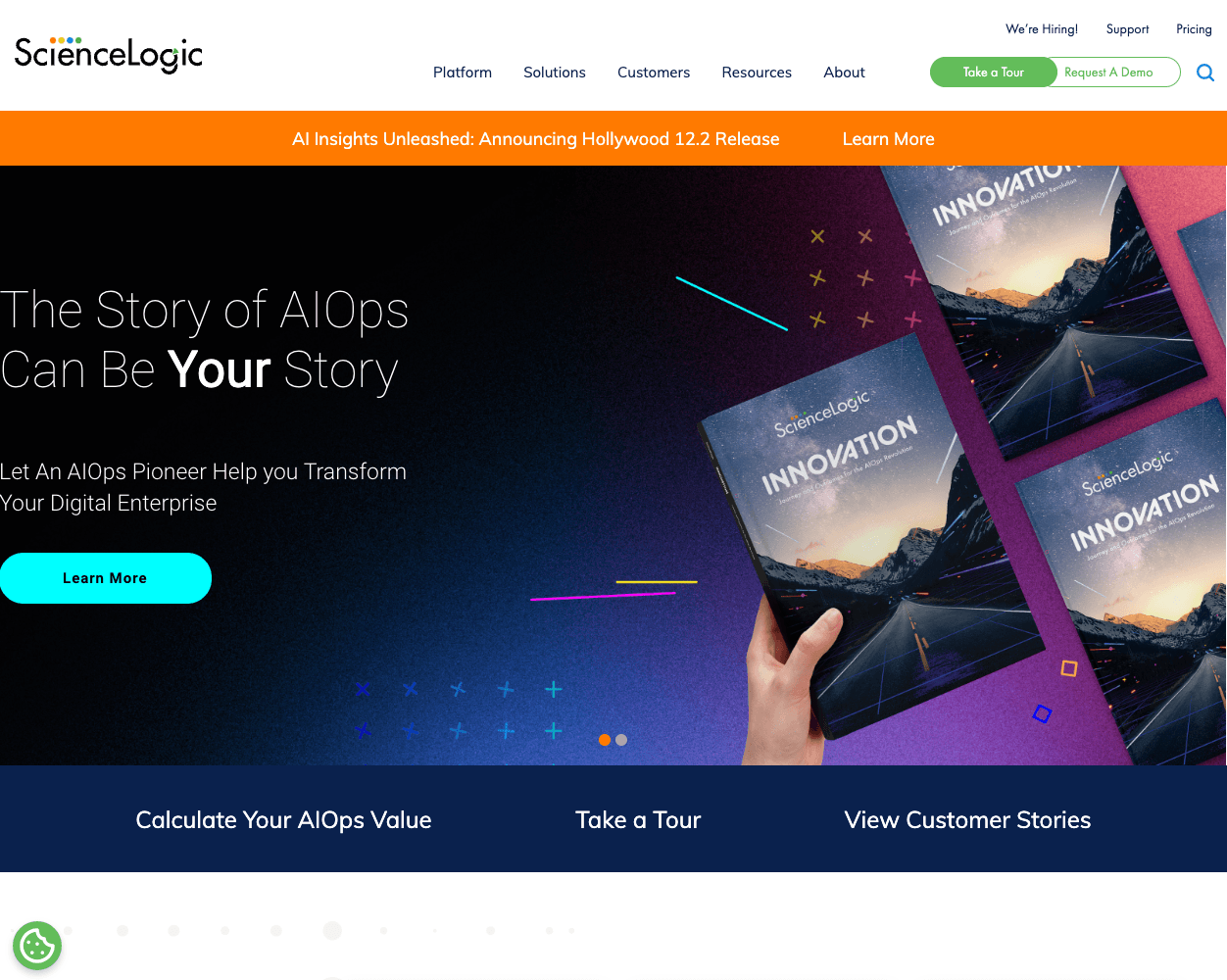 Screenshot of ScienceLogic Website