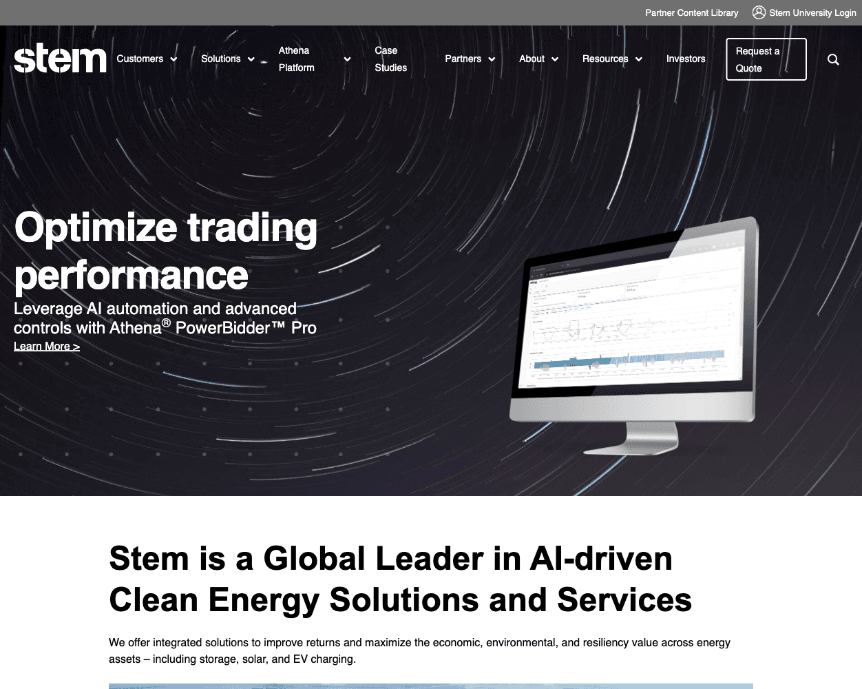 Screenshot of Stem Website