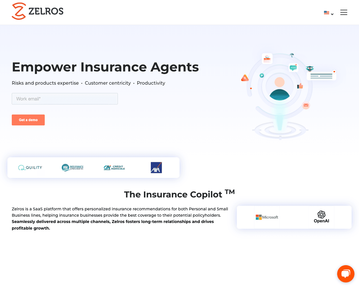 Screenshot of Zelros Website