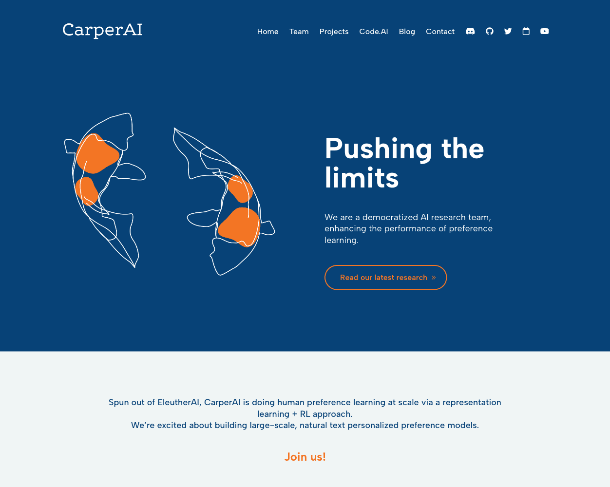 Screenshot of CarperAI Website