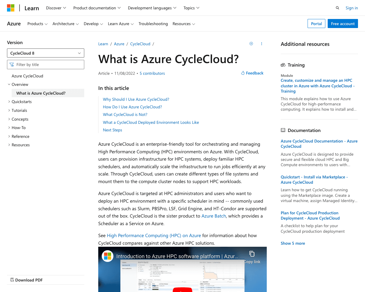 Screenshot of Microsoft Azure CycleCloud Website