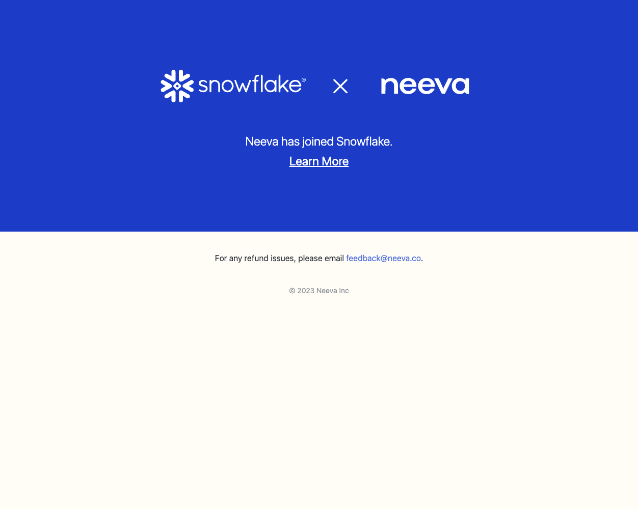 Screenshot of Neeva Website