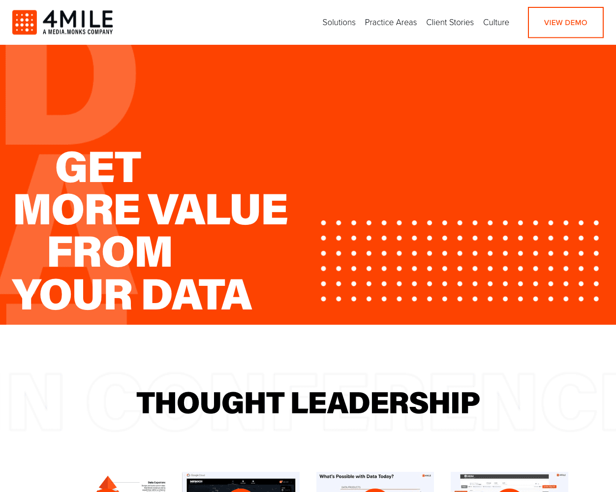 Screenshot of 4Mile Website