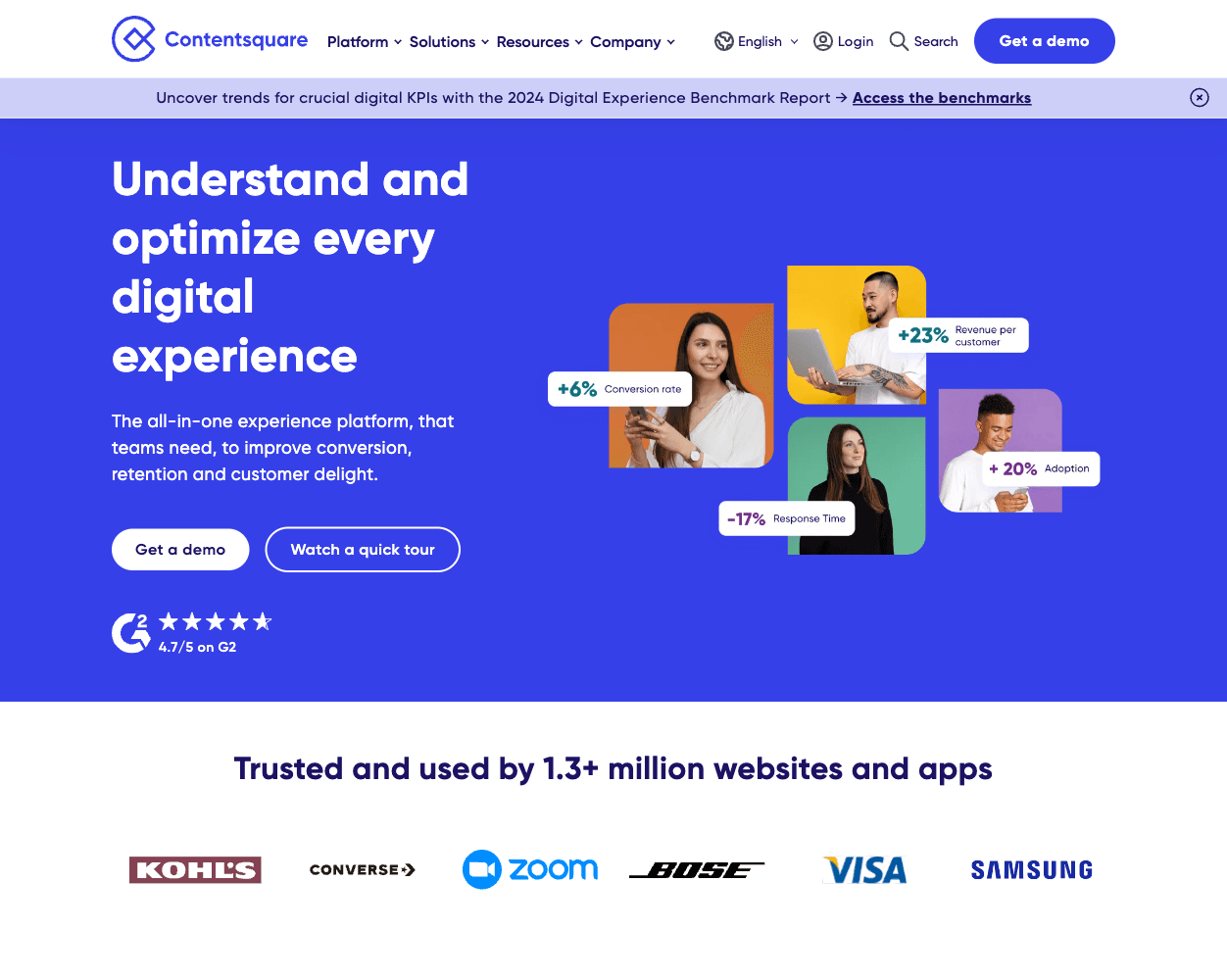 Screenshot of Contentsquare Website