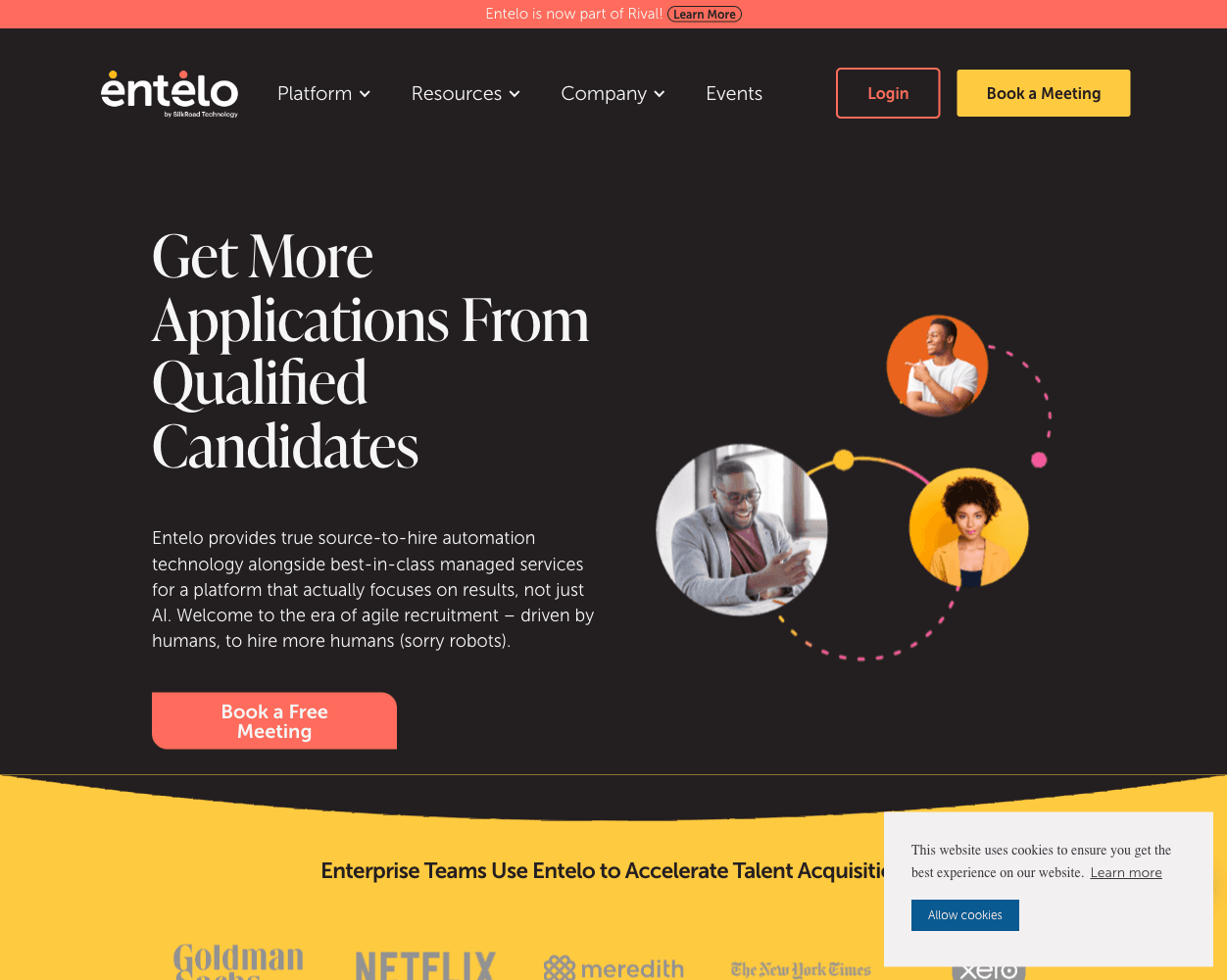 Screenshot of Entelo Website