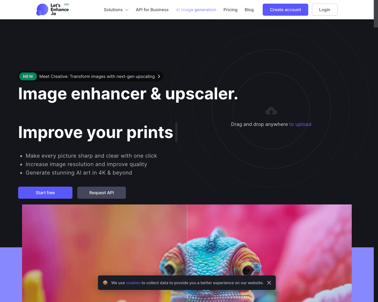 Screenshot of Lets Enhance.io Website