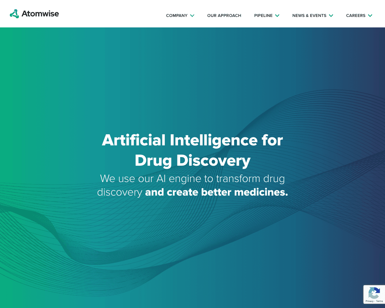 Screenshot of Atomwise Website