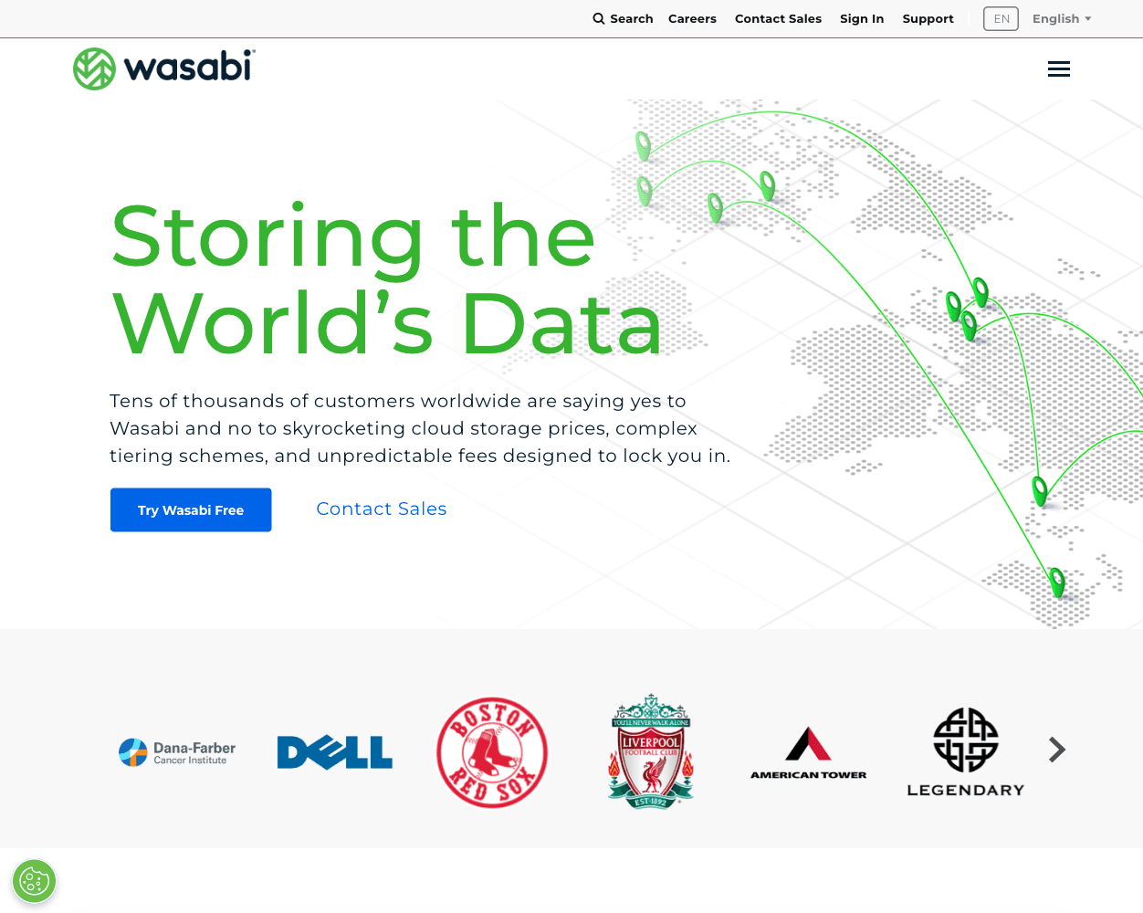 Screenshot of Wasabi Website