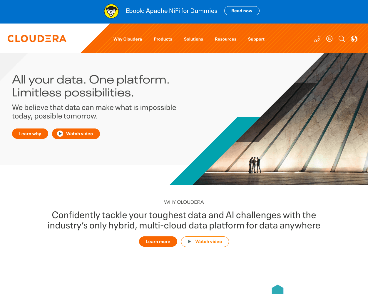 Screenshot of Cloudera Website