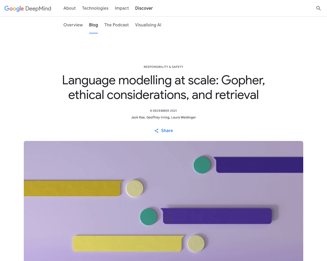 Screenshot of DeepMind Gopher Website