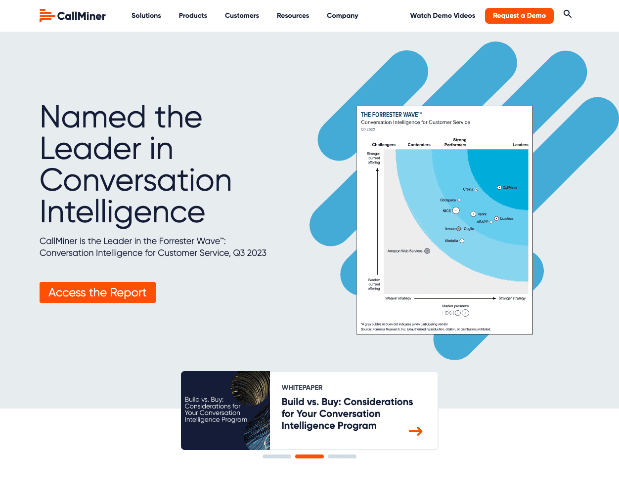 Screenshot of CallMiner Website