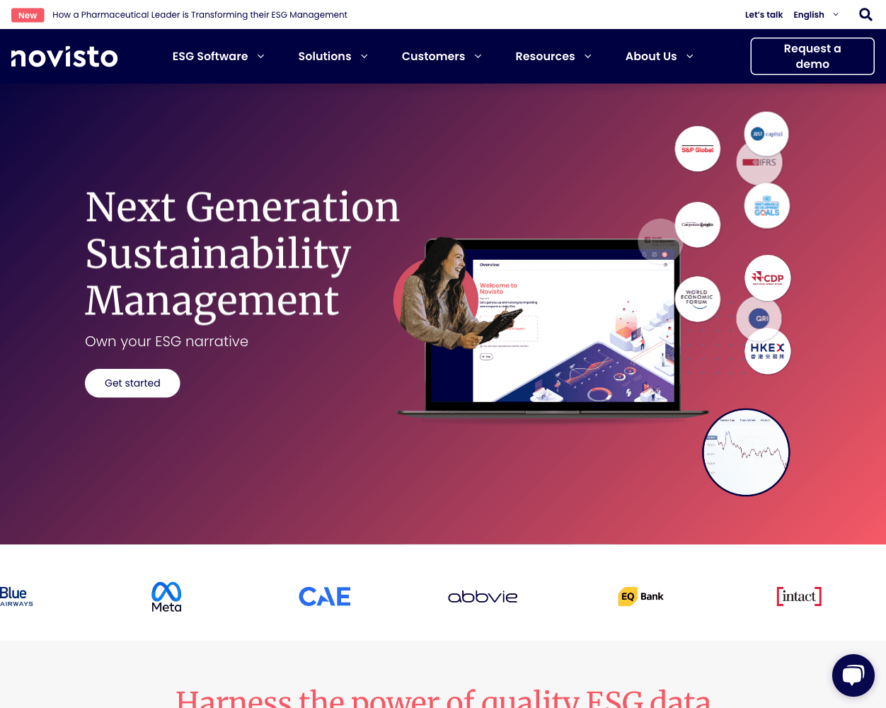 Screenshot of Novisto Website