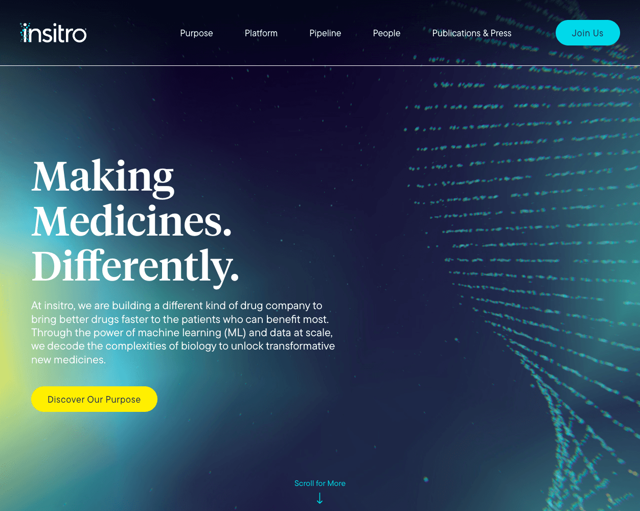 Screenshot of Insitro Website