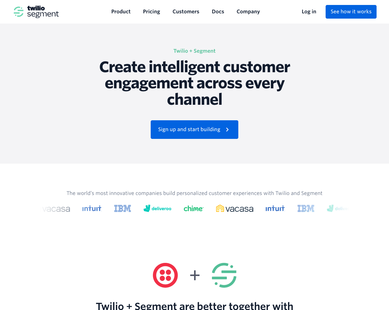 Screenshot of Twilio Segment Website