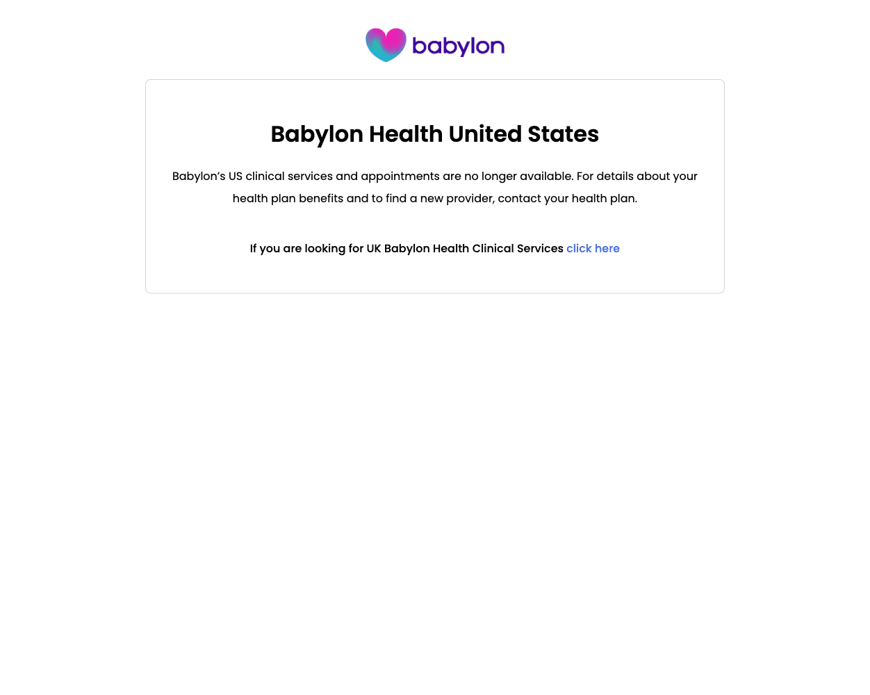 Screenshot of Babylon Website