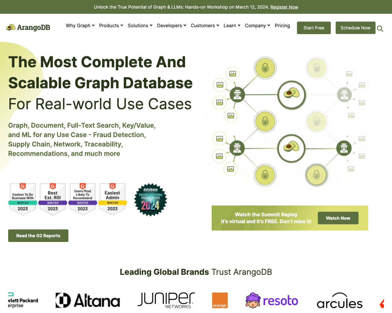 Screenshot of ArangoDB Website