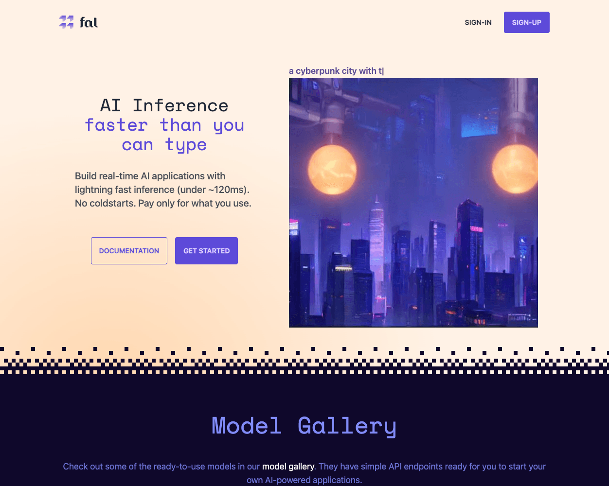 Screenshot of Fal.ai Website