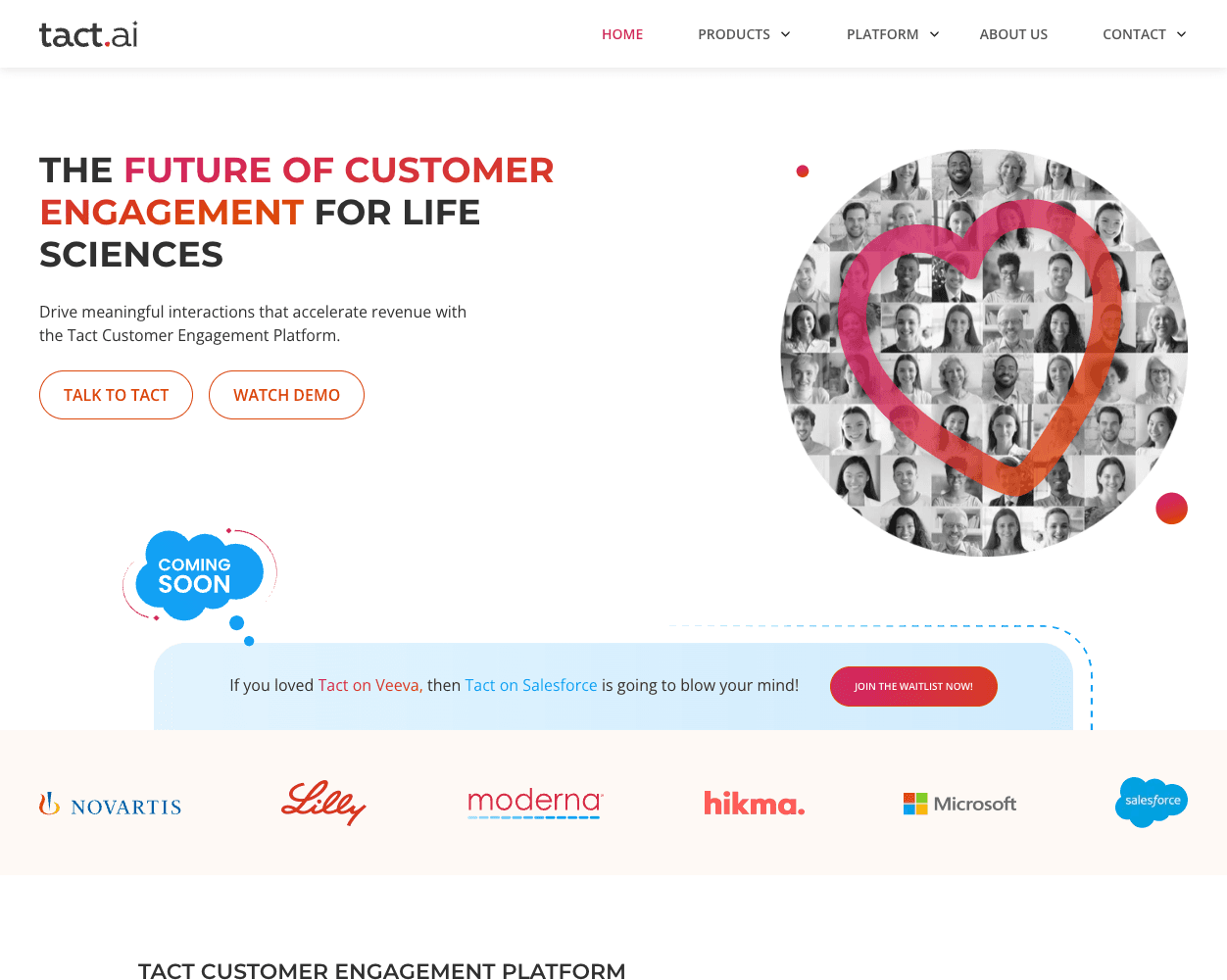 Screenshot of Tact.ai Website
