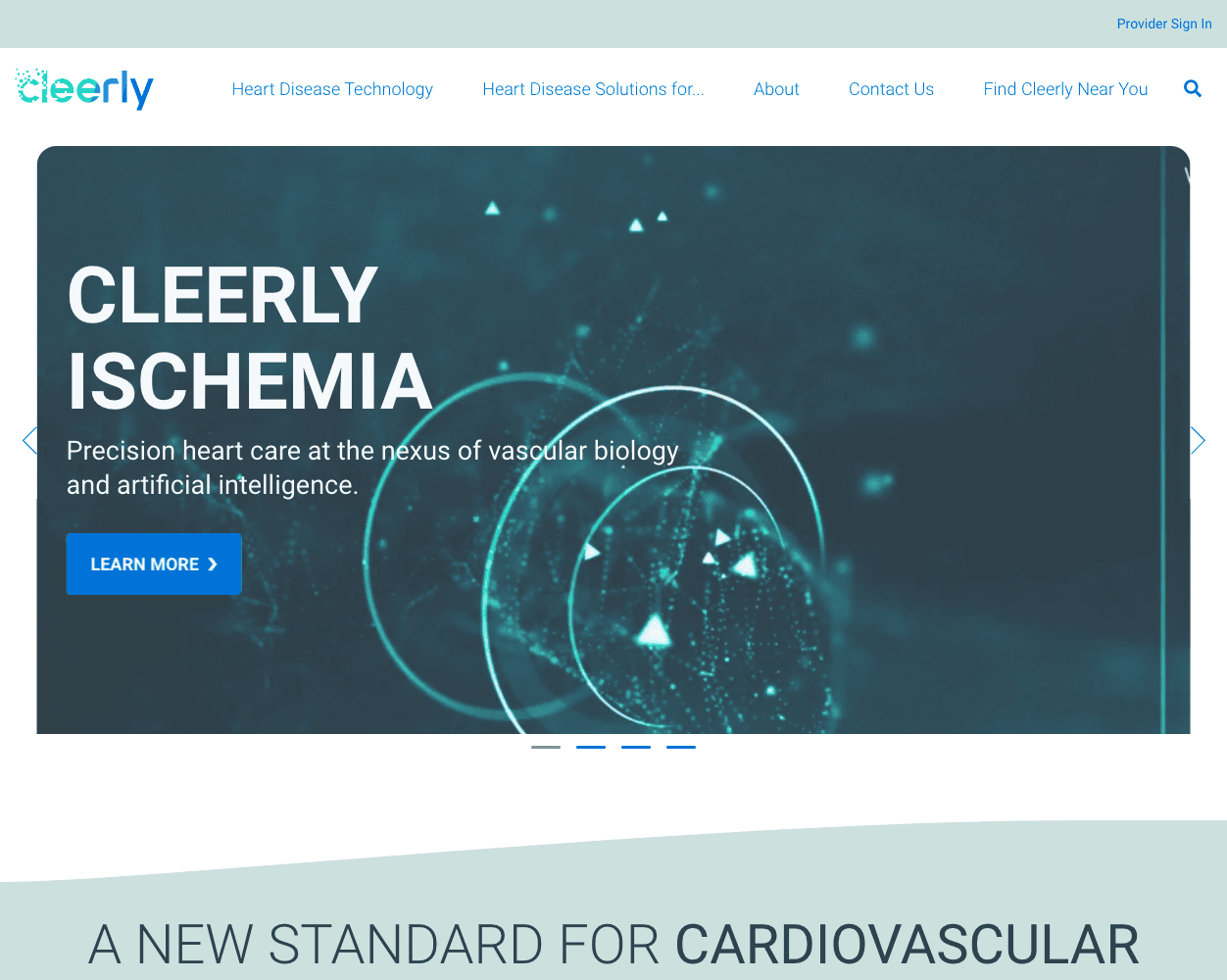 Screenshot of Cleerly Website