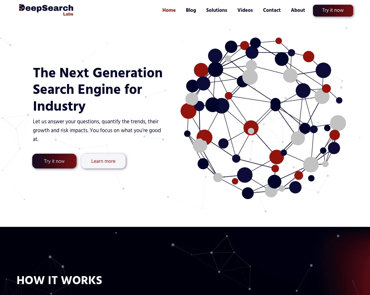 Screenshot of Deepsearch Labs Website