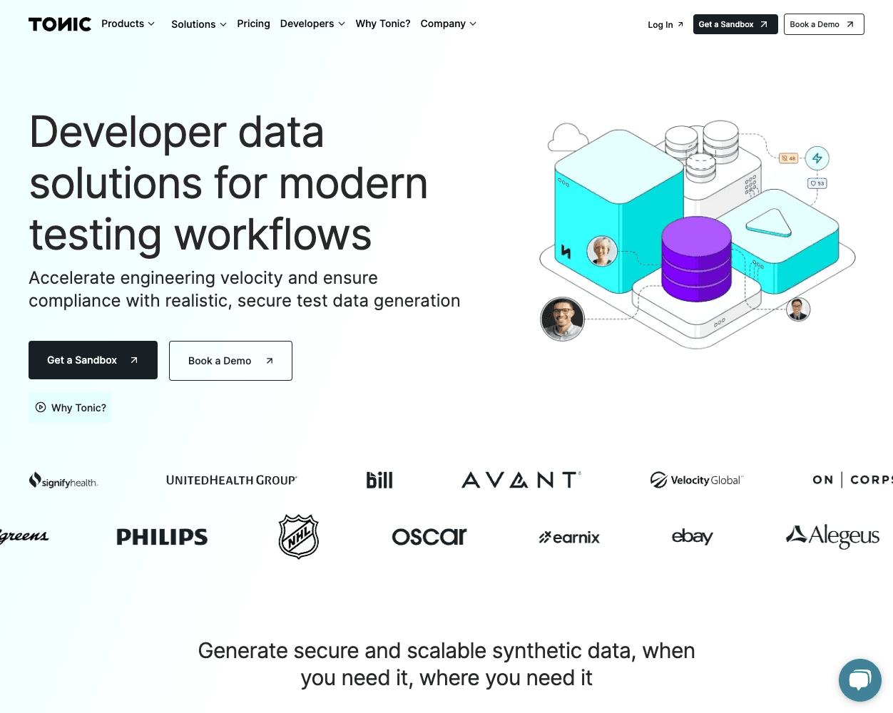 Screenshot of Tonic AI Website