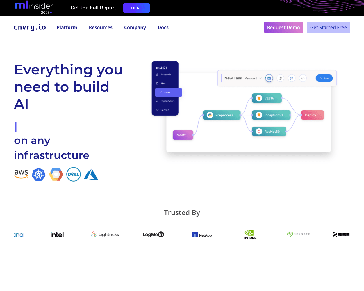 Screenshot of cnvrg.io Website