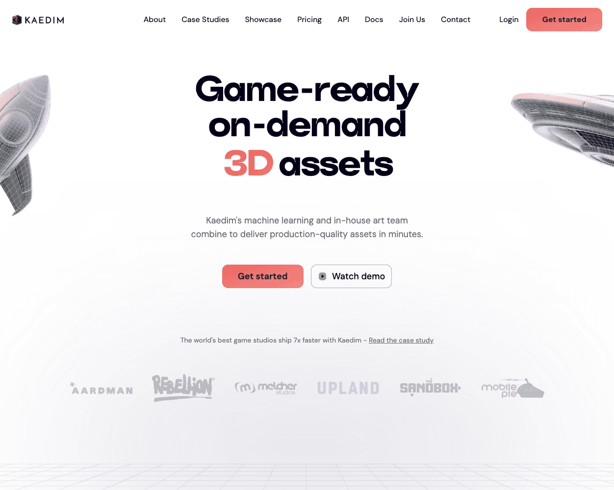 Screenshot of Kaedim Website