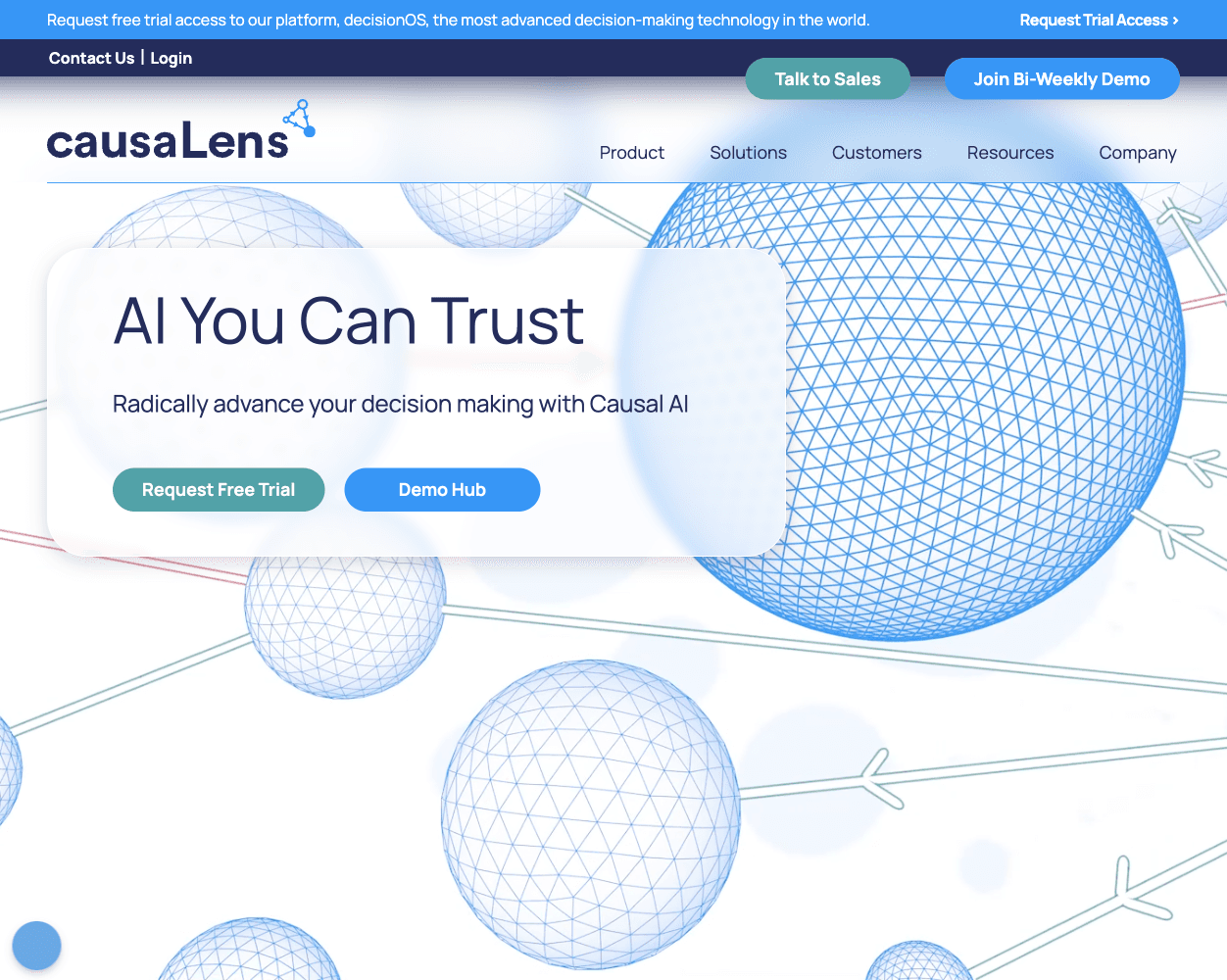 Screenshot of CausaLens Website