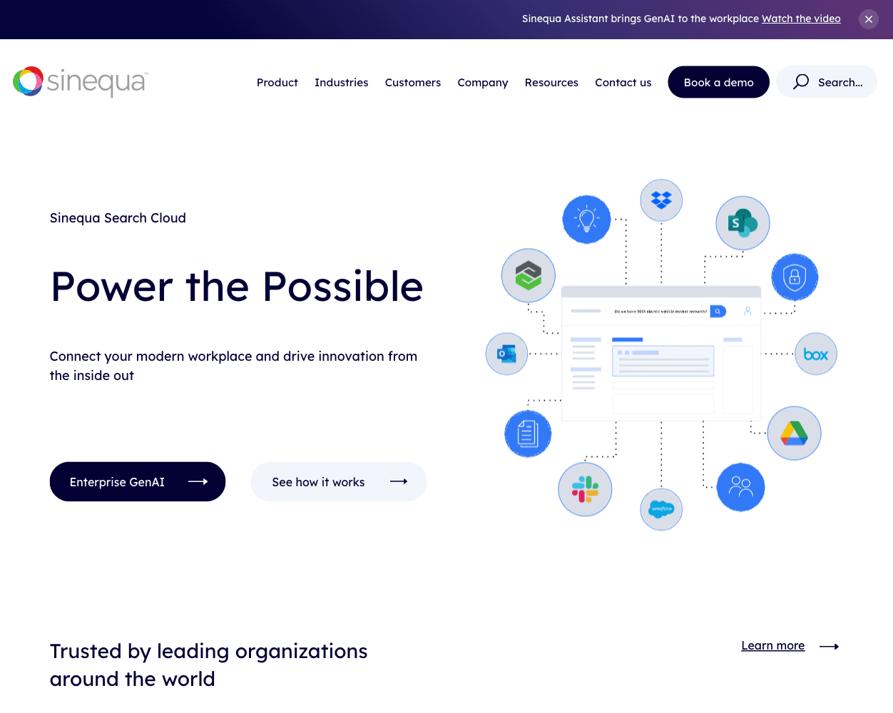 Screenshot of Sinequa Website