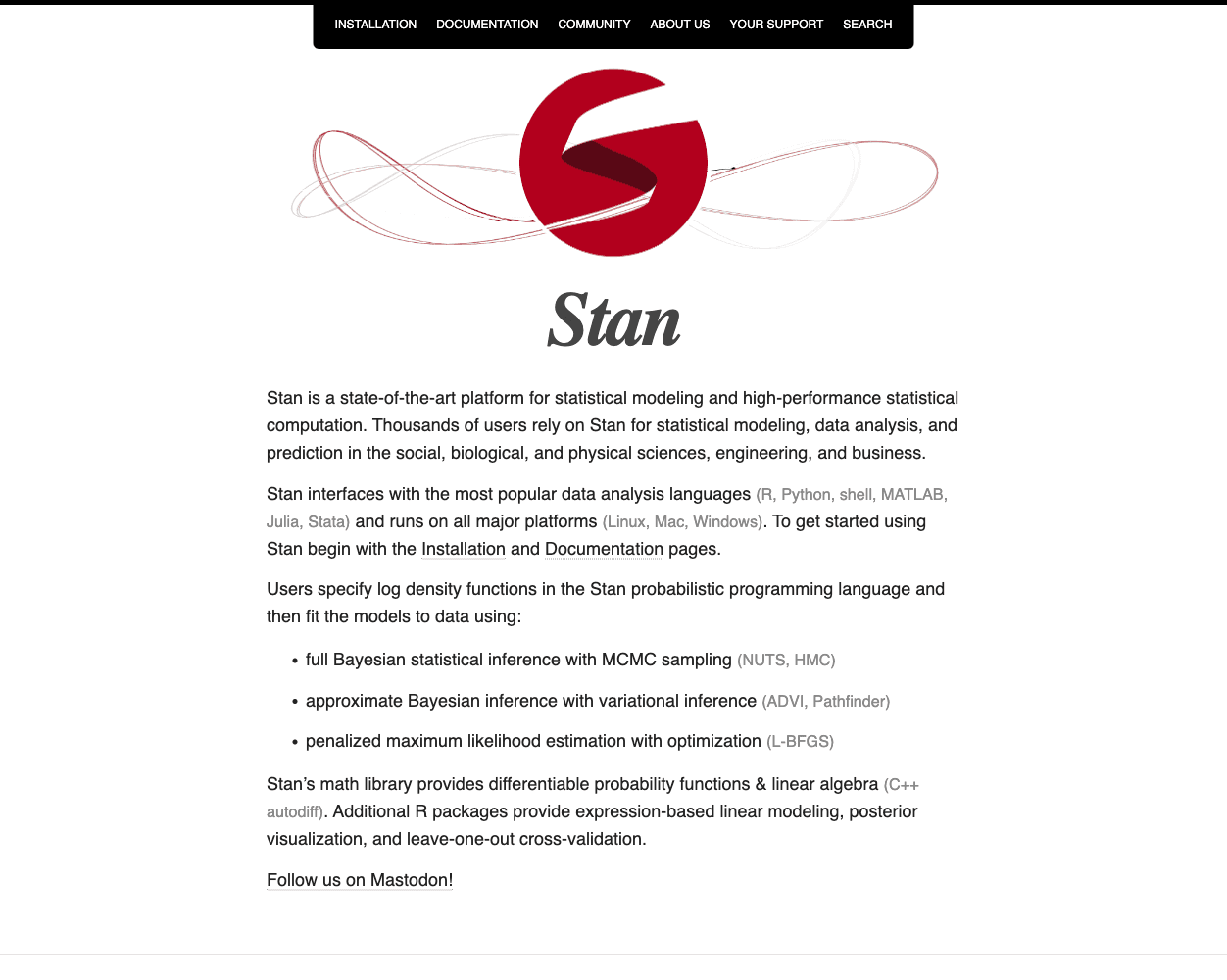 Screenshot of Stan Website