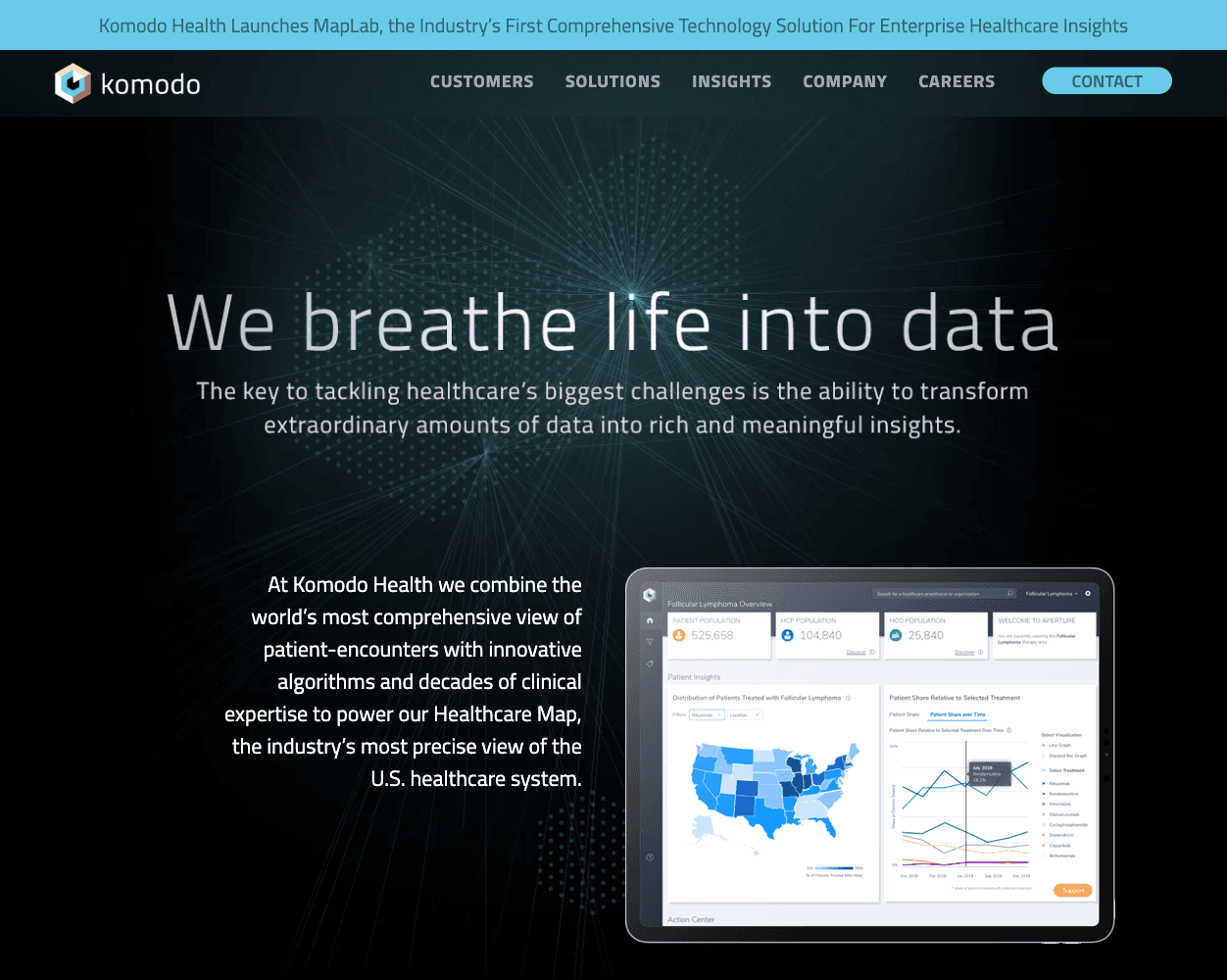 Screenshot of Komodo Health Website