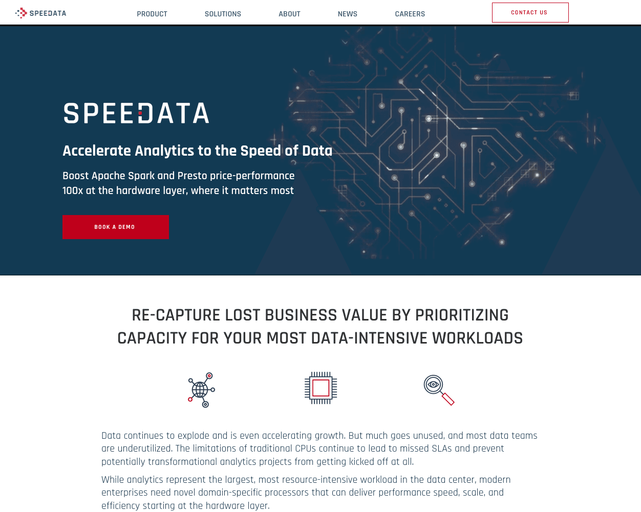 Screenshot of Speedata Website