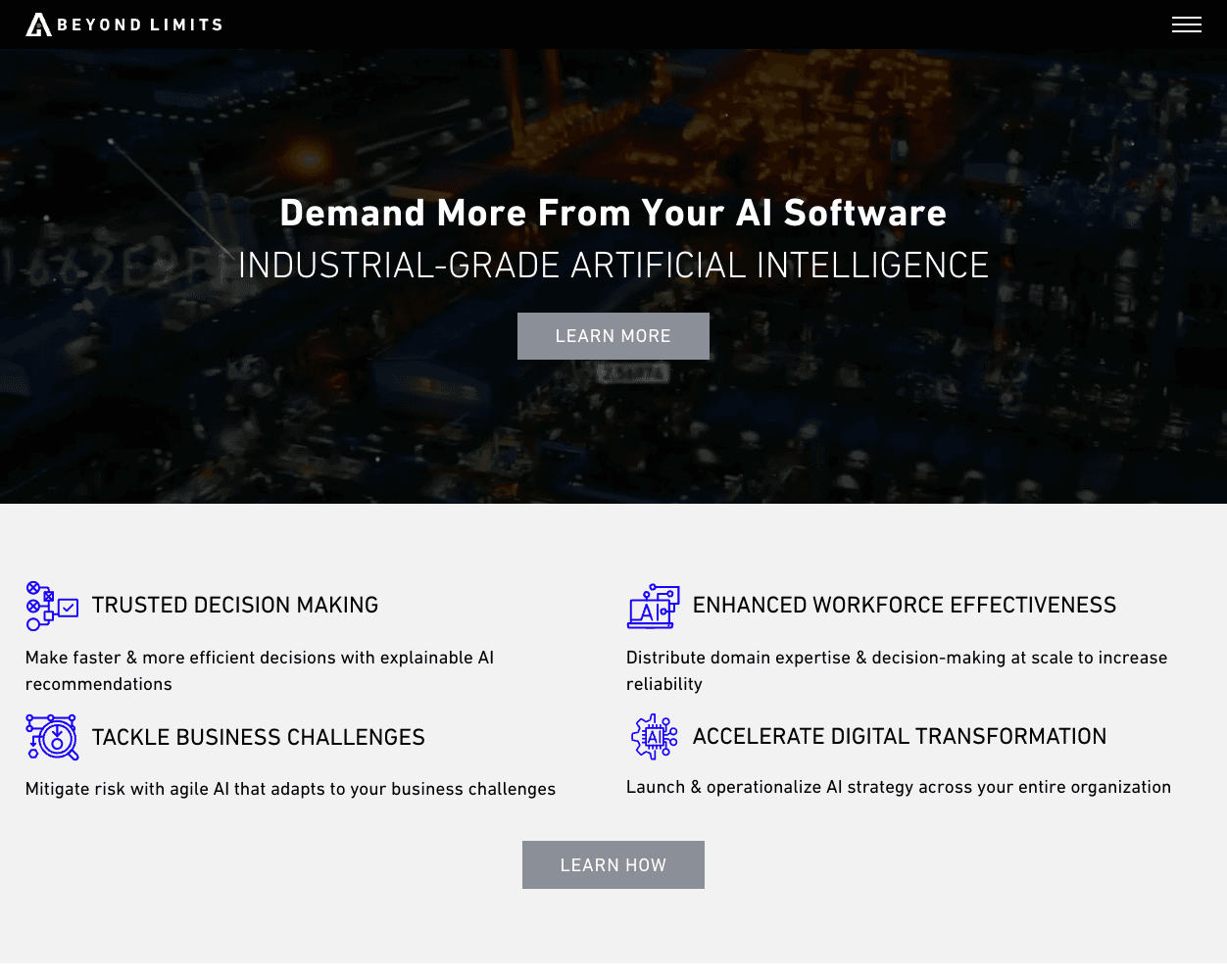 Screenshot of Beyond limits Website