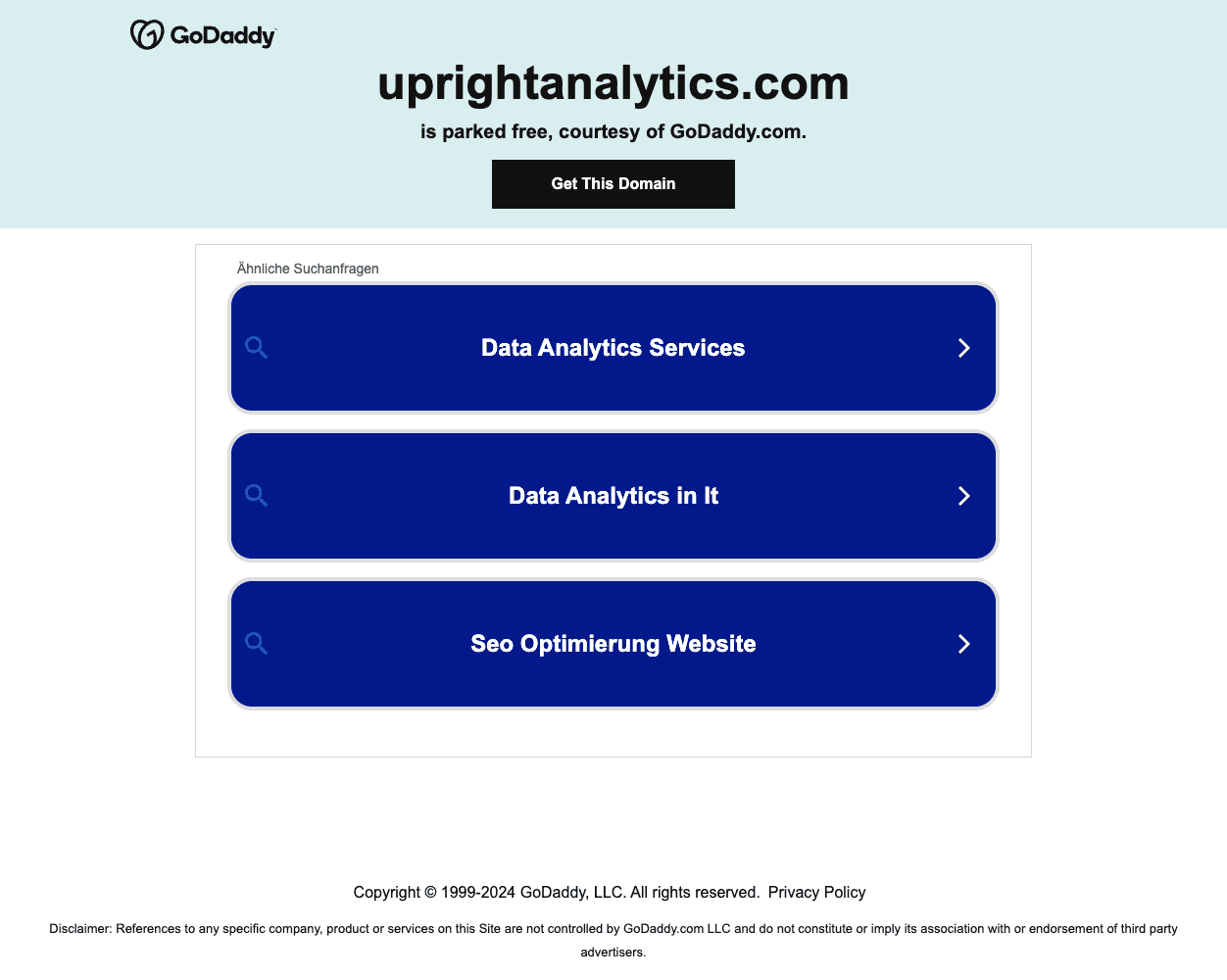 Screenshot of Upright Analytics Website