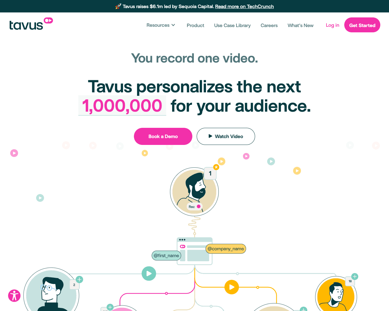 Screenshot of Tavus Website