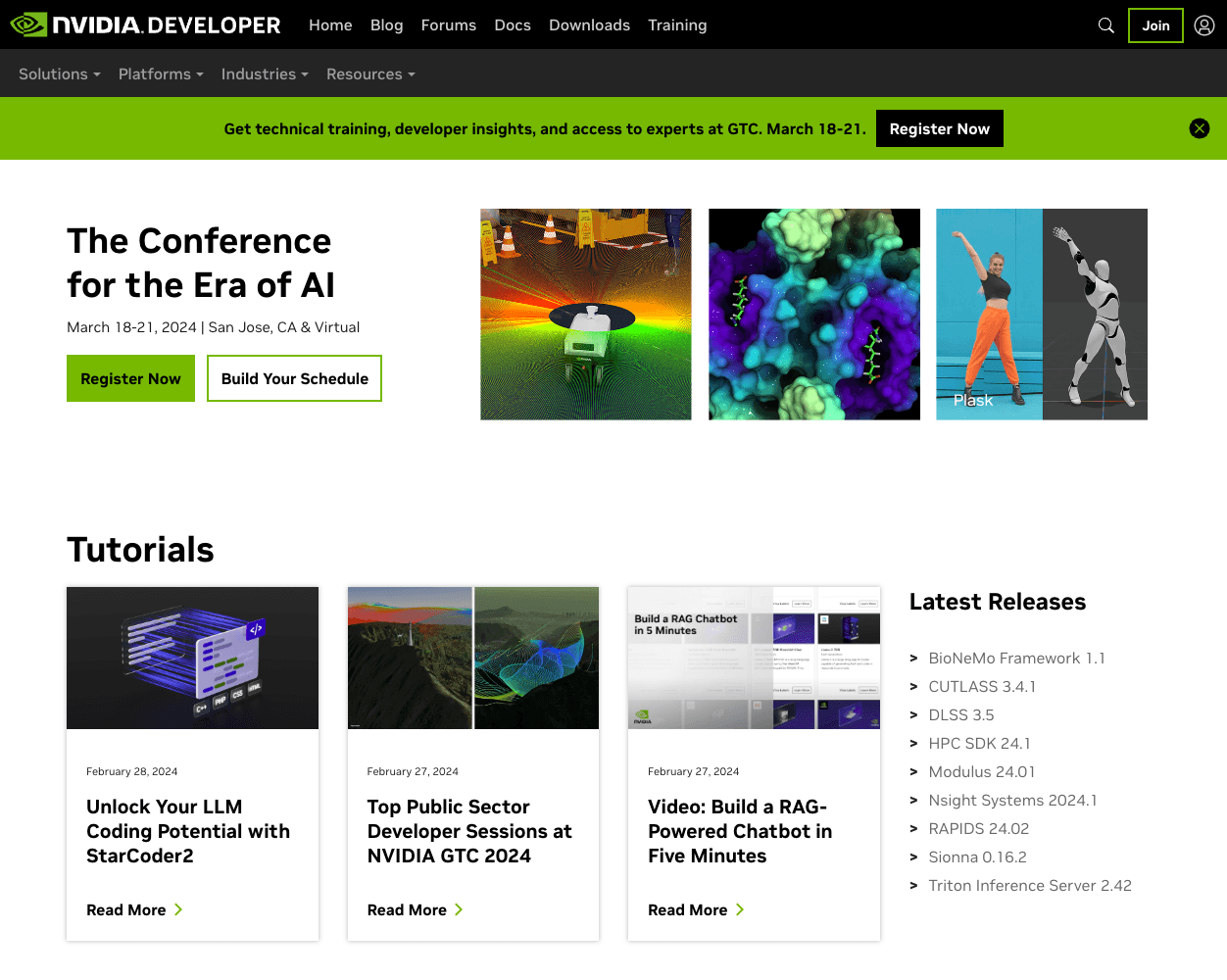 Screenshot of Nvidia Megatron-Turing Website