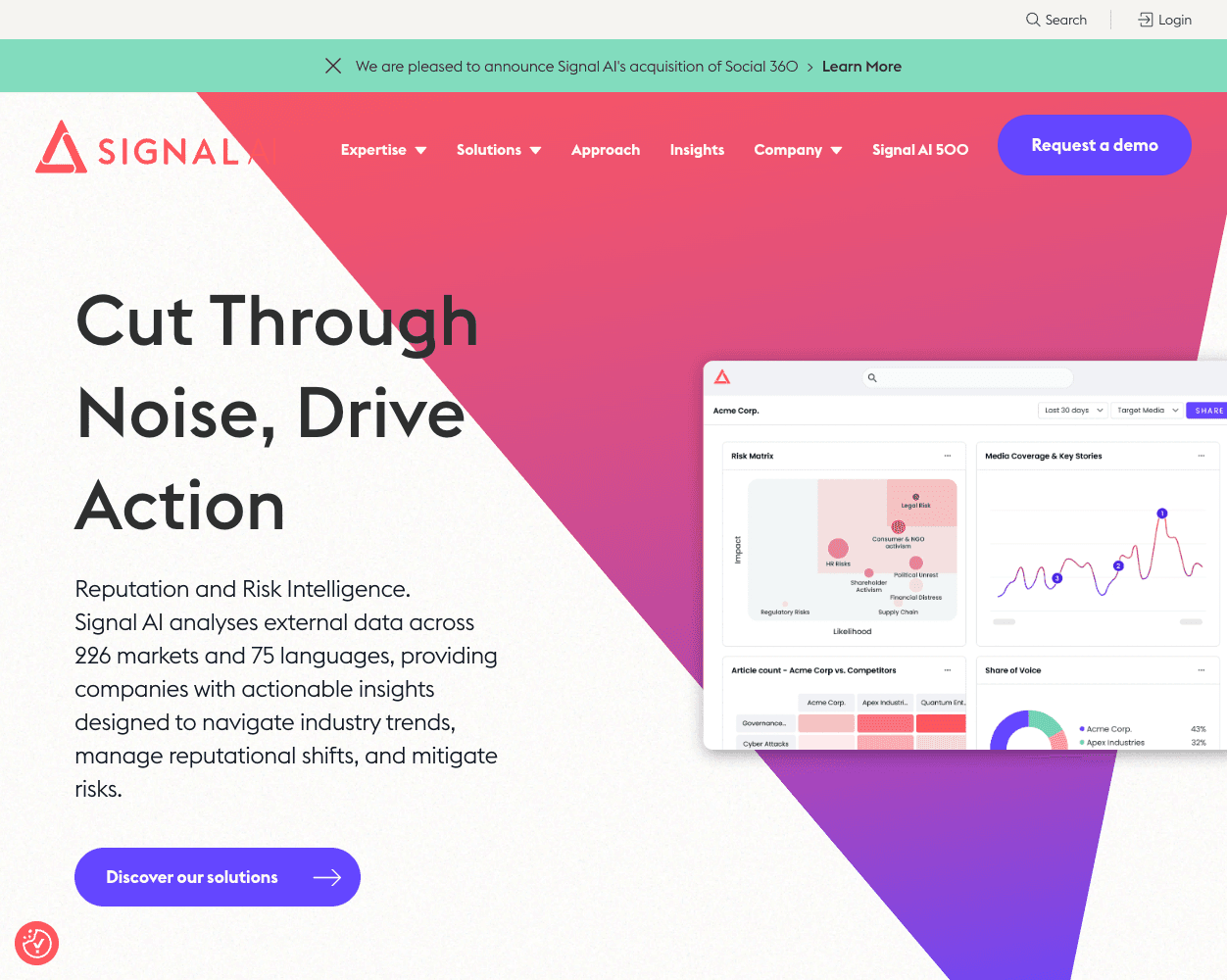 Screenshot of Signal AI Website