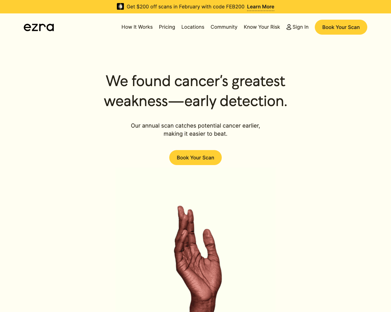 Screenshot of Ezra Website