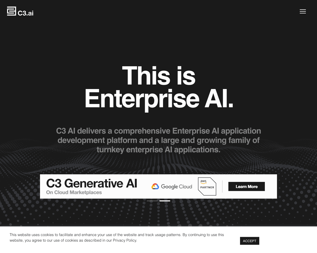 Screenshot of C3 AI Website