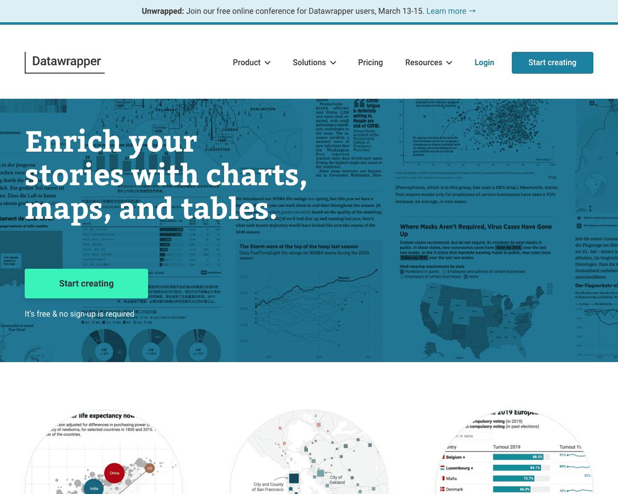 Screenshot of Datawrapper Website