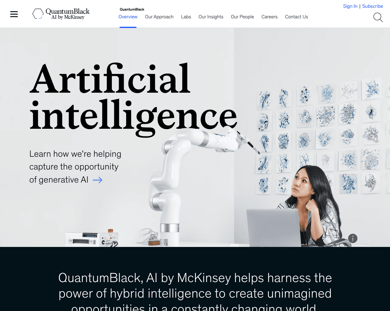 Screenshot of QuantumBlack AI by McKinsey Website